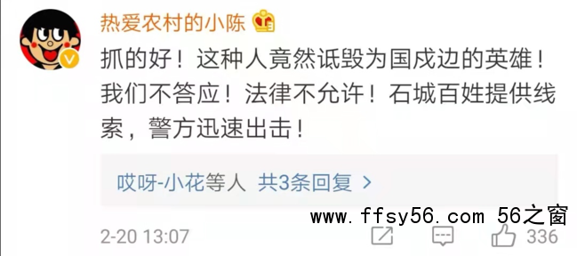 点击打开原图 诋毁戍边英雄 网民辣笔小球被批捕警方 网友评论